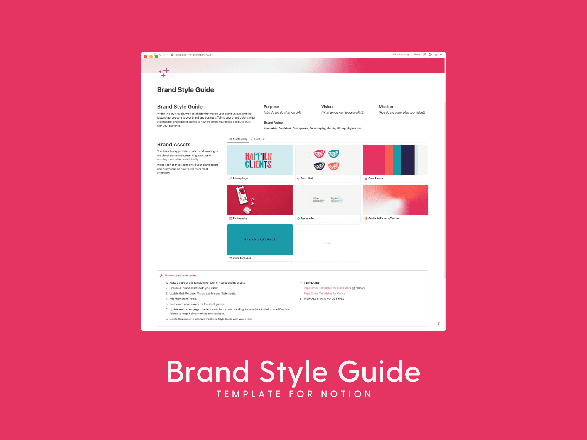 Notion template mockup