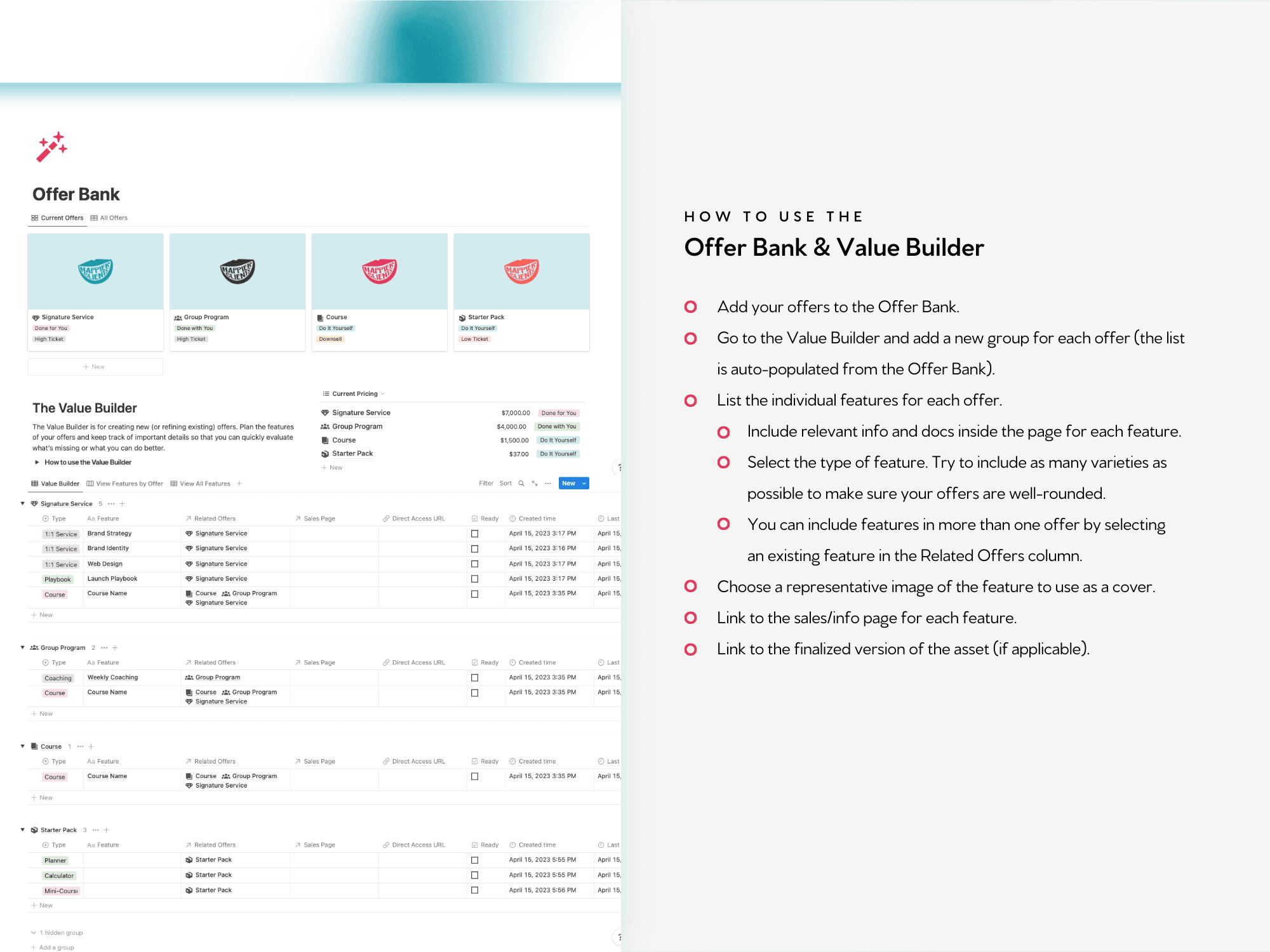Notion template mockup