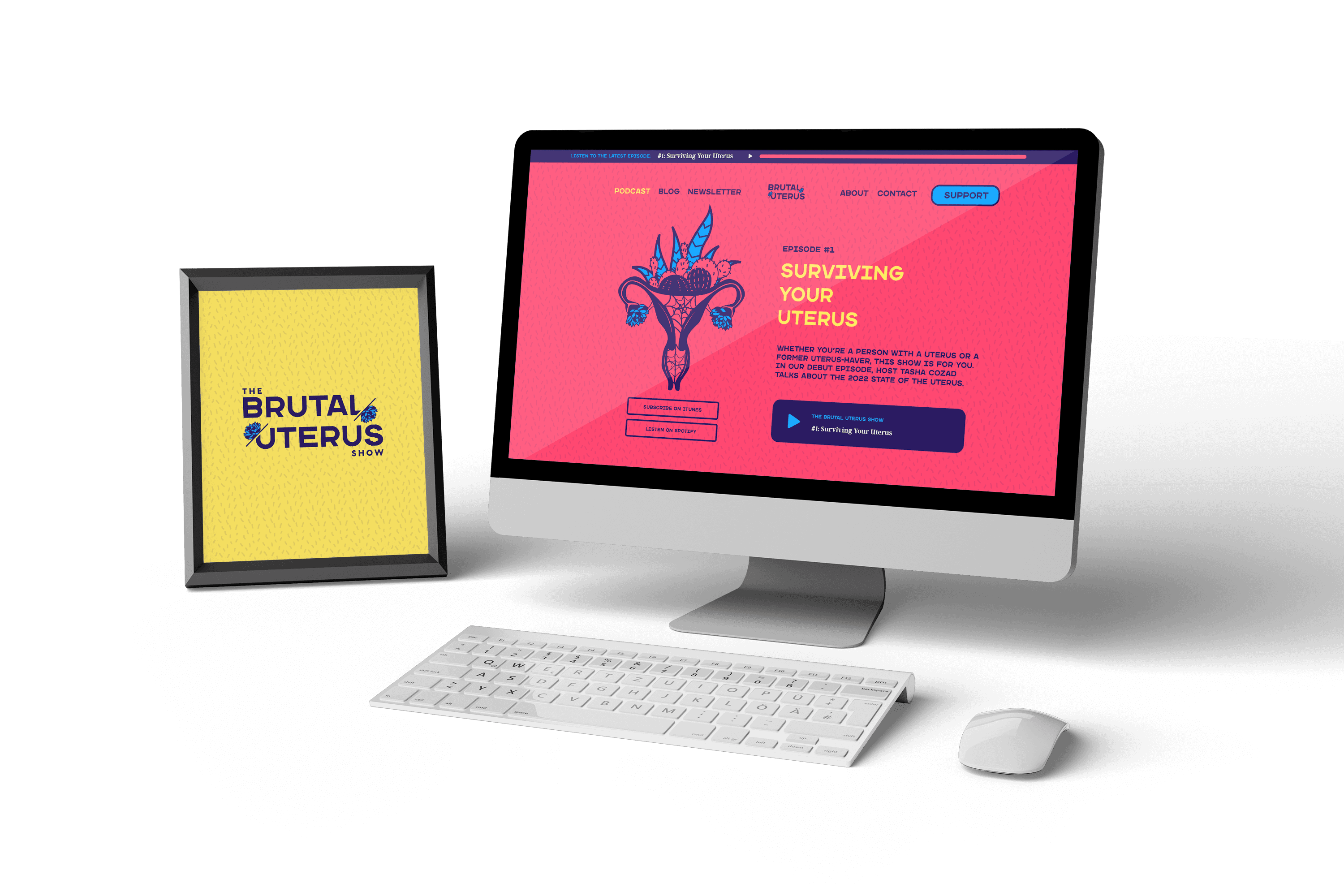 Brutal Uterus Desk Mockup